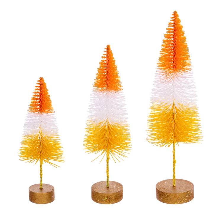 Vickerman 8"-10"-12" Multicolor Bottle Brush Tree, Set 3. for wholesale by Vickerman