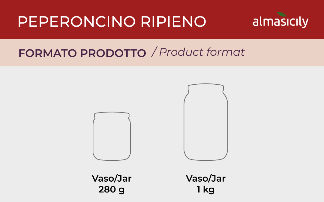 almasicily - Wholesale Olives - Stuffed Sicilian Chili Pepper Jar 1 kg2