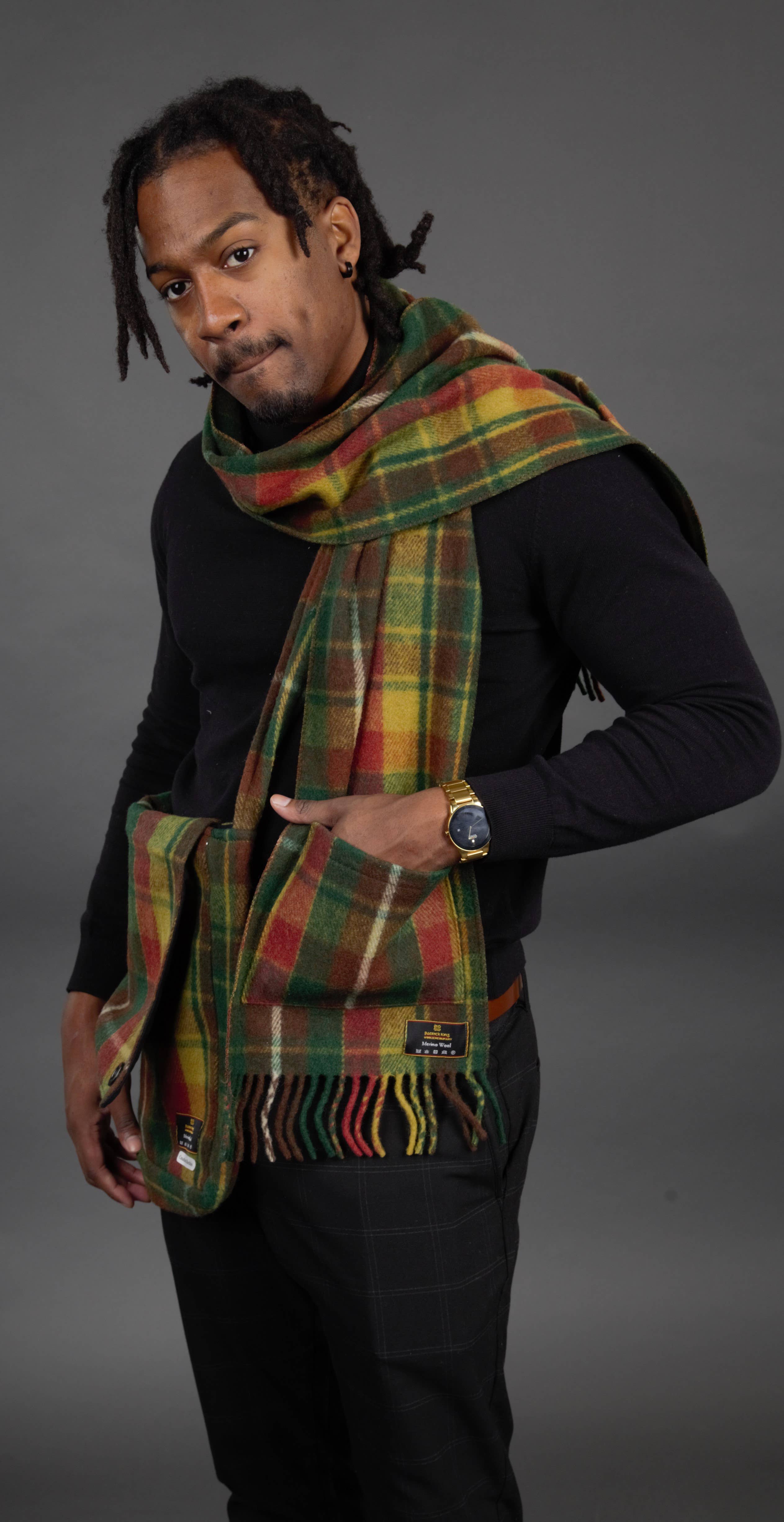 Patrick King Woollen Company - Wholesale Scarf - Men's - Canadian Rockies  Pocket Scarf0