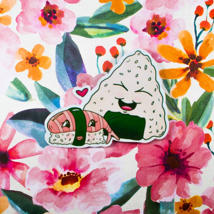 Sushi Love Vinyl Sticker | Waterproof Sticker for wholesale by Eerie Cat
