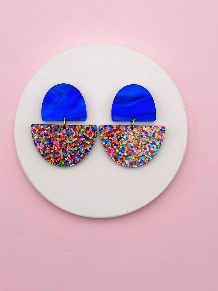 Odette Earrings - Blue / Confetti for wholesale by Studio Annette