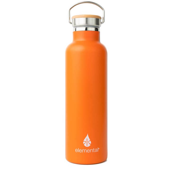 Bottle - 25oz Classic Bamboo Orange Stainless Steel for wholesale on Faire