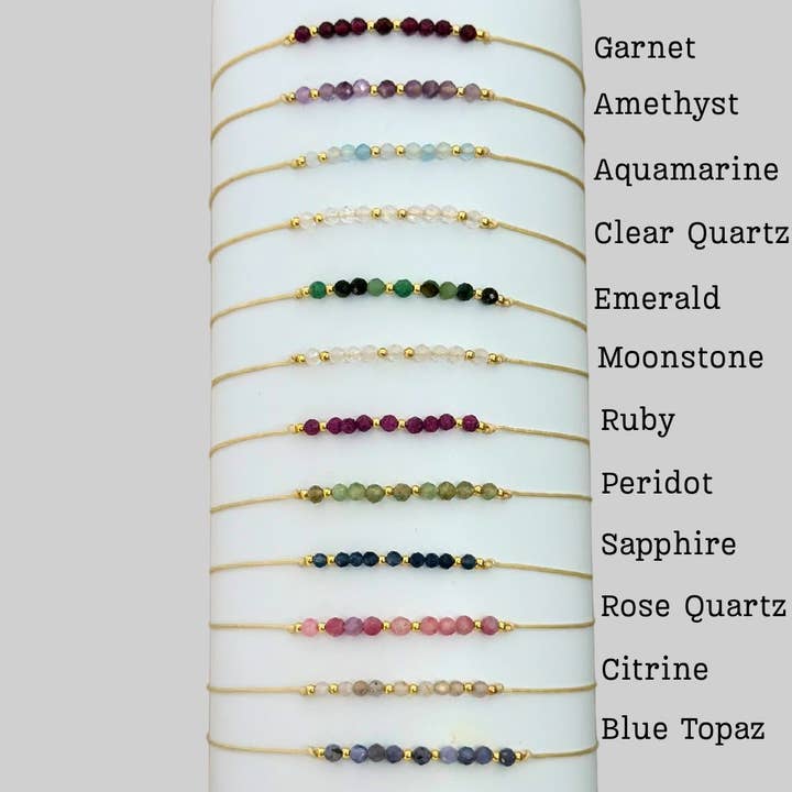 Picki Nicki - Vendita all'ingrosso Parure di gioielli - Braccialetto Birthstone, set di pietre preziose su carte1