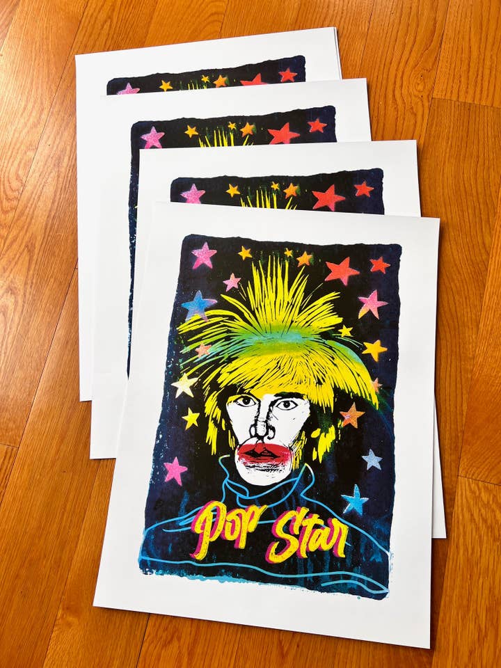 POP STAR : Reproduction of Original Andy Warhol : 18x24" Heavy Paper for wholesale by Pixel Palmer