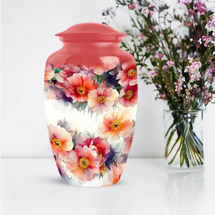 Ample Cremation Urns - Wholesale Urn - Floral Flowers cremation urns handmade for human ashes2