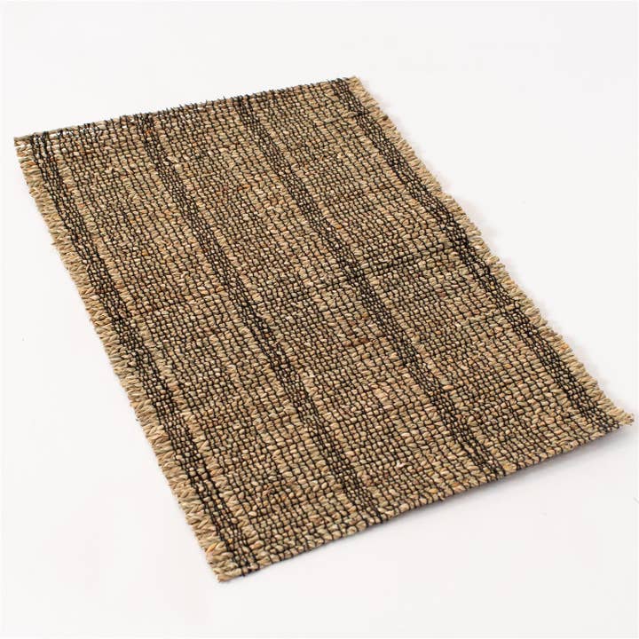 Audrey's Home & Gift - Wholesale Placemat - Placemat - Natural And Black Woven Seagrass (PK/12)2