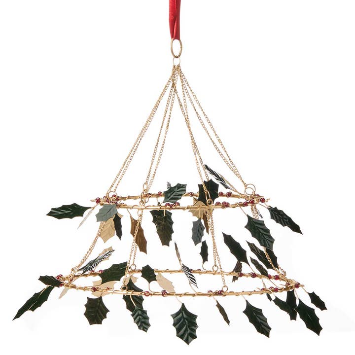 Holly Wreath Chandelier Mobile for wholesale by SERRV International