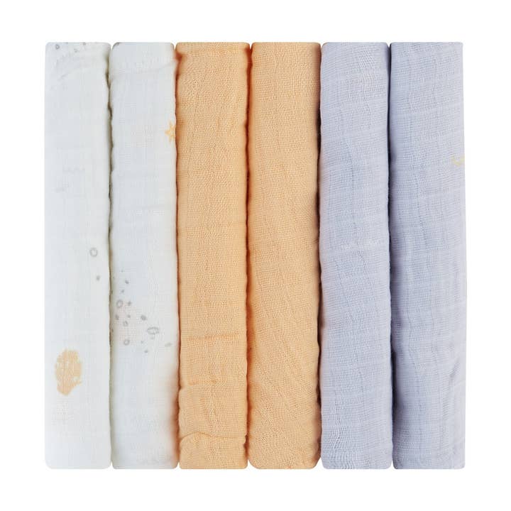 Muslin Cloth Set 6pcs. 30x30cm Seally Me for wholesale by Kika Group Ltd.