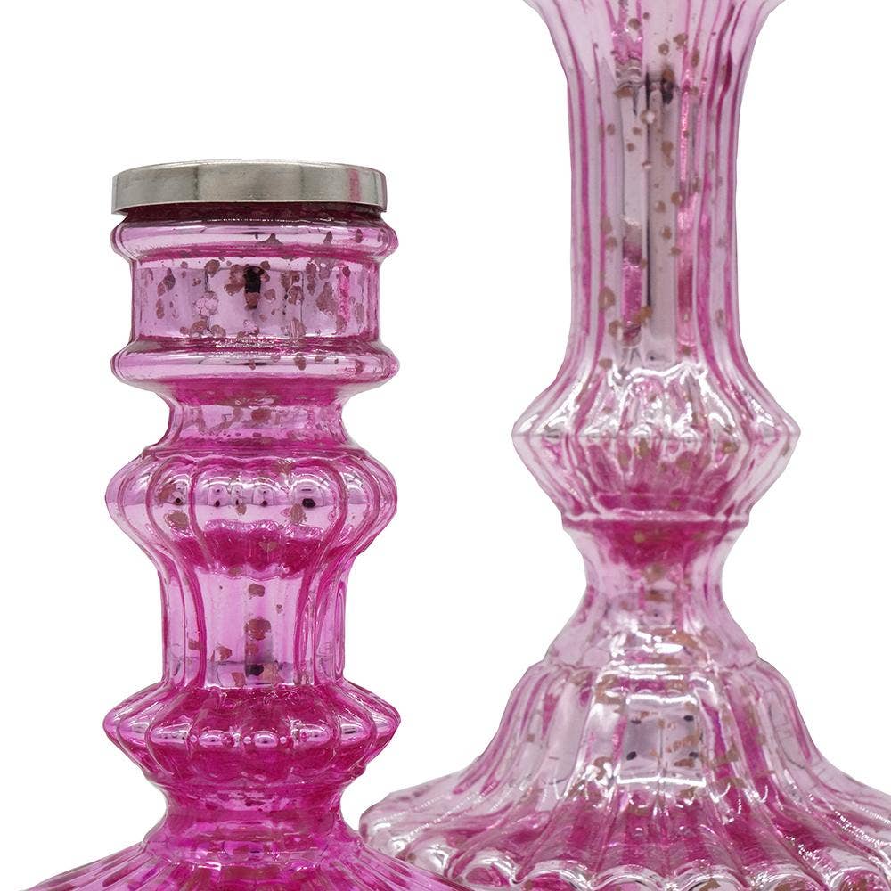 A&B Home Group Inc. - Wholesale Candle Holder - S/3 Luminary Treasures Candle Holders - Pink4