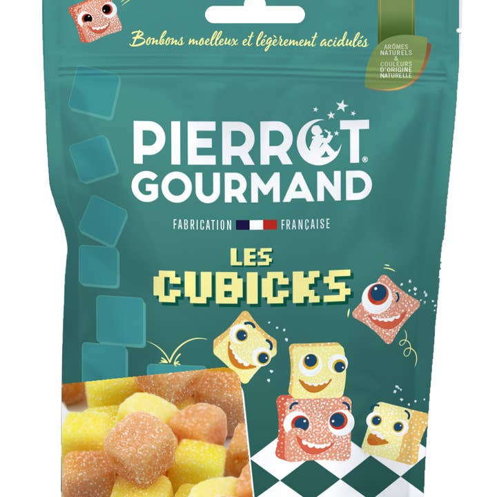 Pierrot Gourmand - Vente Bonbons gélifiés - Sachet refermable 100g de bonbons gélifiés Cubicks1
