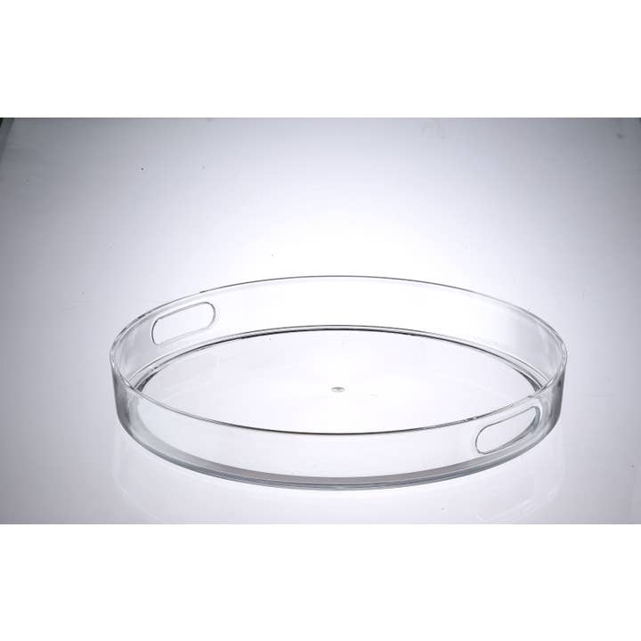 15" Round Tray With Handles for wholesale by Huang Acrylic