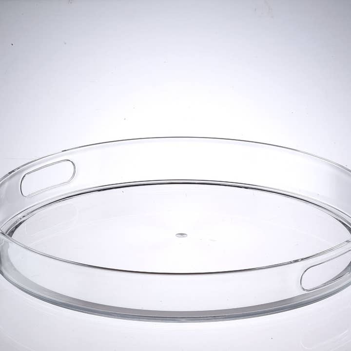 Huang Acrylic - Wholesale Serving Tray - 15" Round Tray With Handles