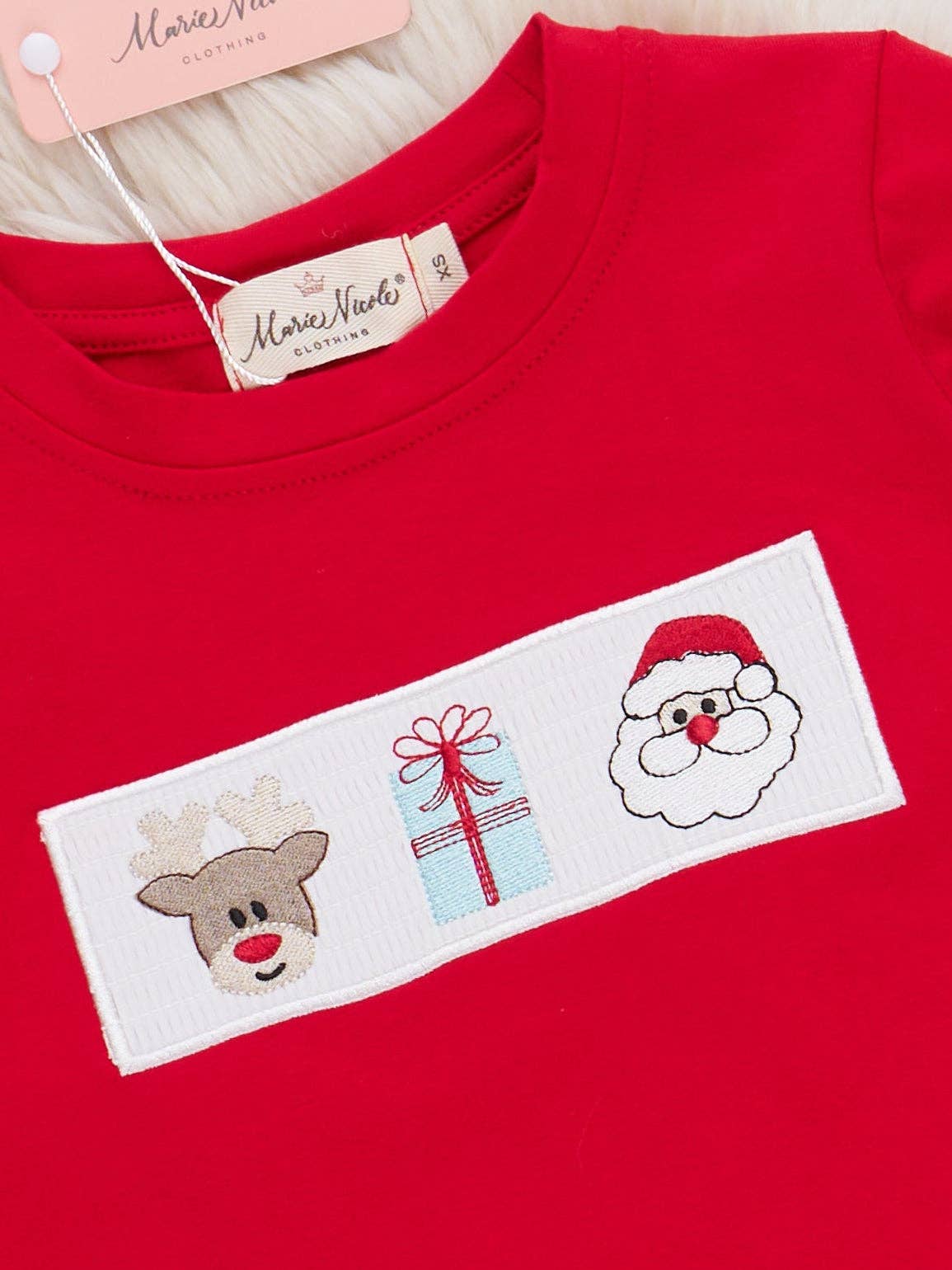 Marie Nicole Clothing - Wholesale Top & Pant Set - Kids - Season's Greetings Embroidered Outfit1