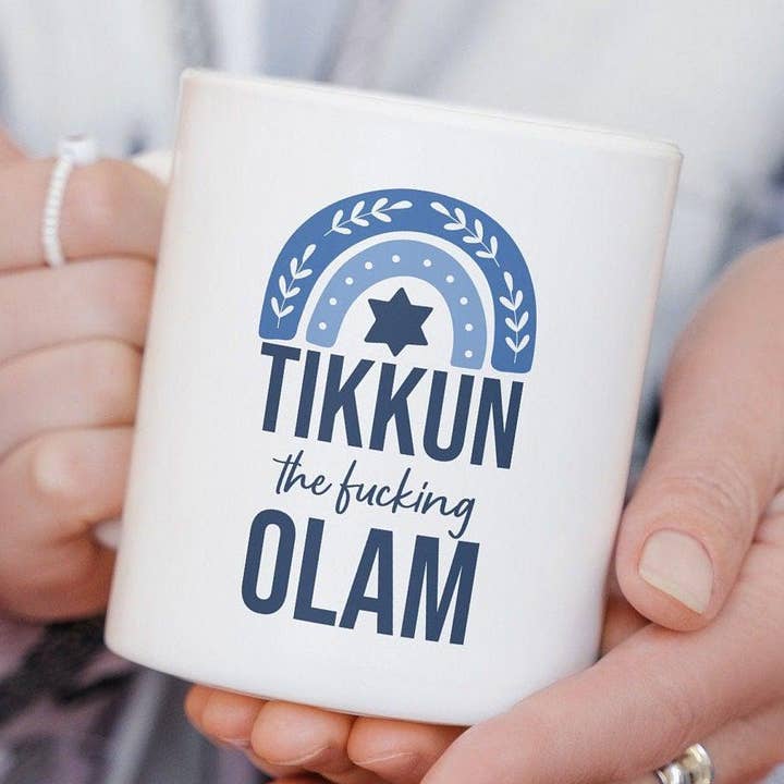 Tikkun den skide Olam keramiske kaffekop for engroshandel hos Salt Sparkle Shalom