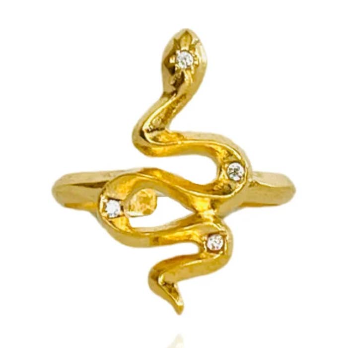 The Golden Snake Ring - Anello moderno a strati in oro a strati per la vendita all'ingrosso da parte di Hudson and Birch