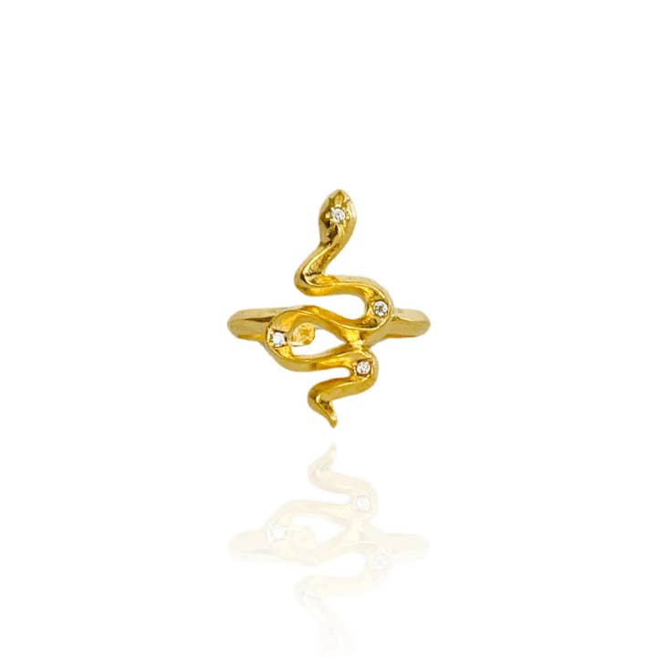 The Golden Snake Ring - Modern Layering Gold Statement Ring for wholesale by Hudson and Birch
