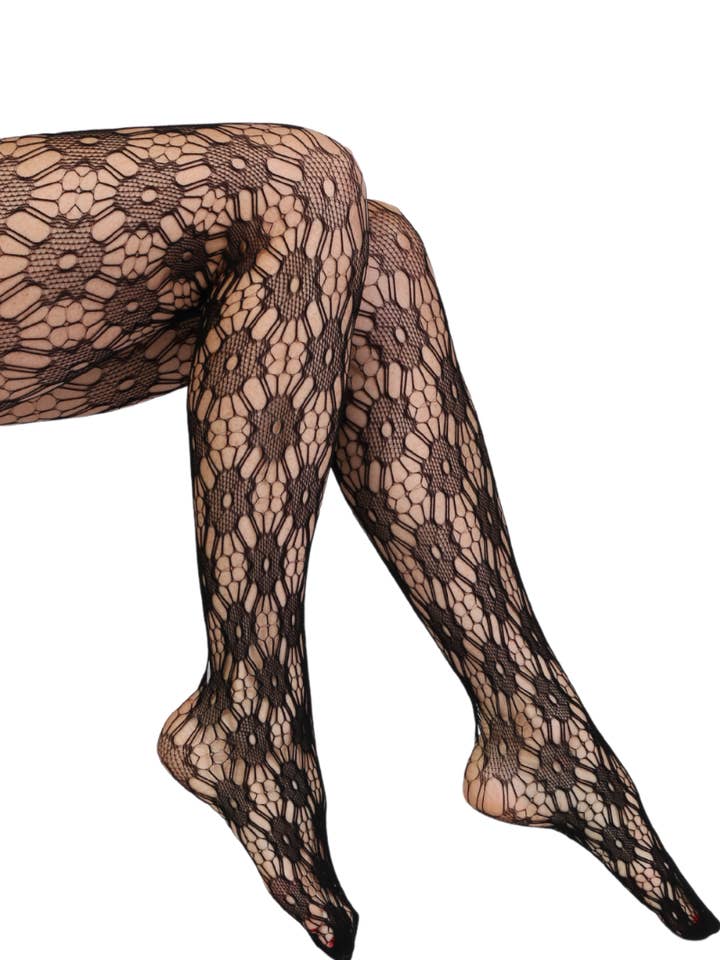GLORIA Black Fishnet Pattern Tights for Stylish Versatility for wholesale by Sokisahtel I BestSockDrawer