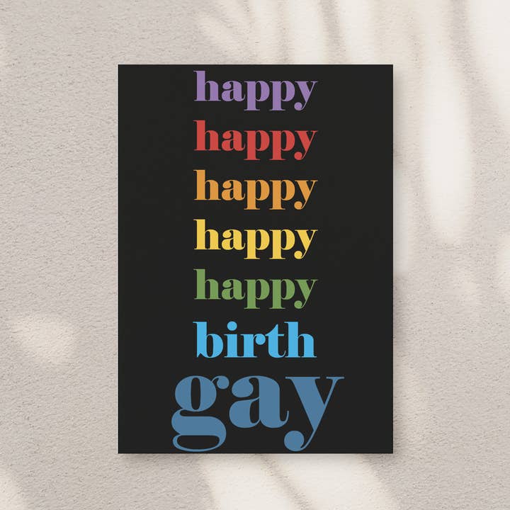 Happy birthday - Black - Card for wholesale by Kortspecialisten