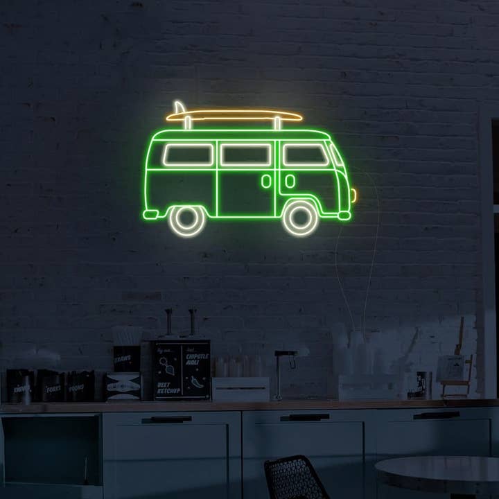 Surfer Caravan Neon Sign for wholesale by BeNeonUnicorn