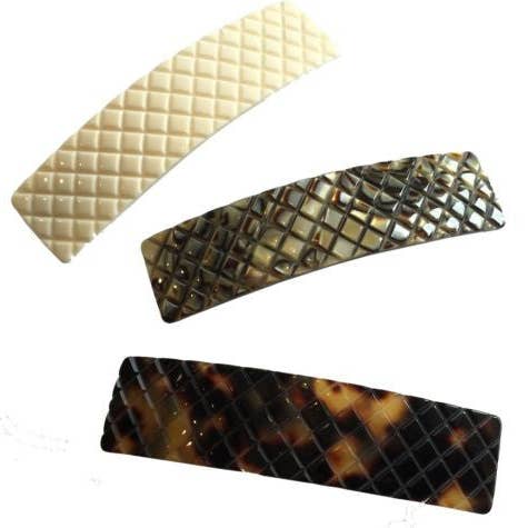 French Amie Beau Criss Cross Handmade Grampo de cabelo automático Barrette Silver Clasp por atacado de Parcelona