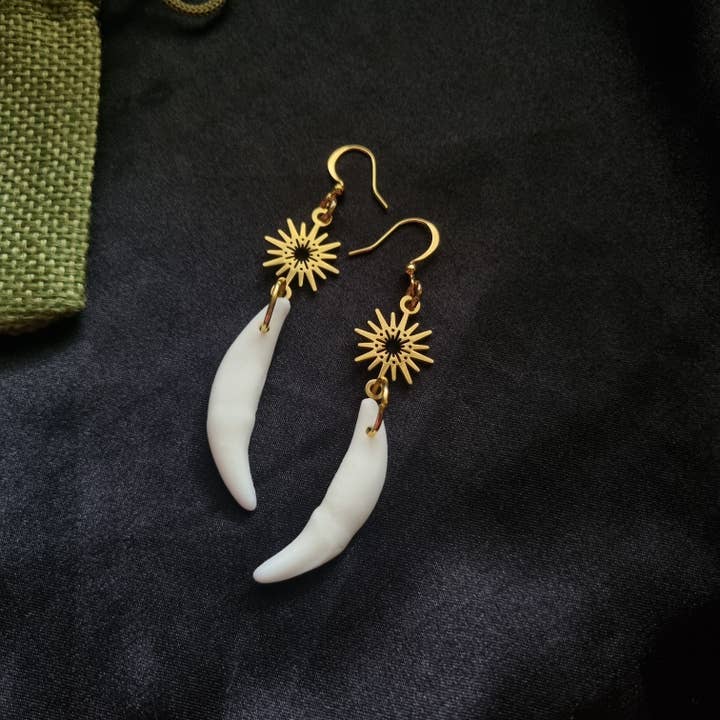 Coyote Tooth Earrings for wholesale by Mellows Delightful Oddities