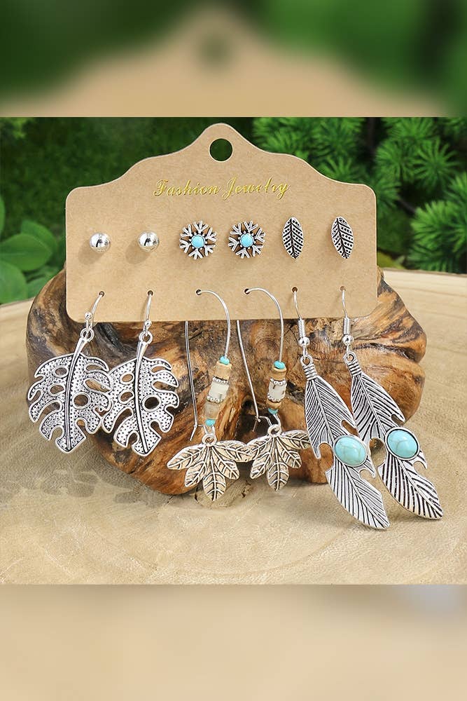 UNISHE - Wholesale Dangle Earrings - Copy Boho Turquoise Alloy Earrings Set HH0603