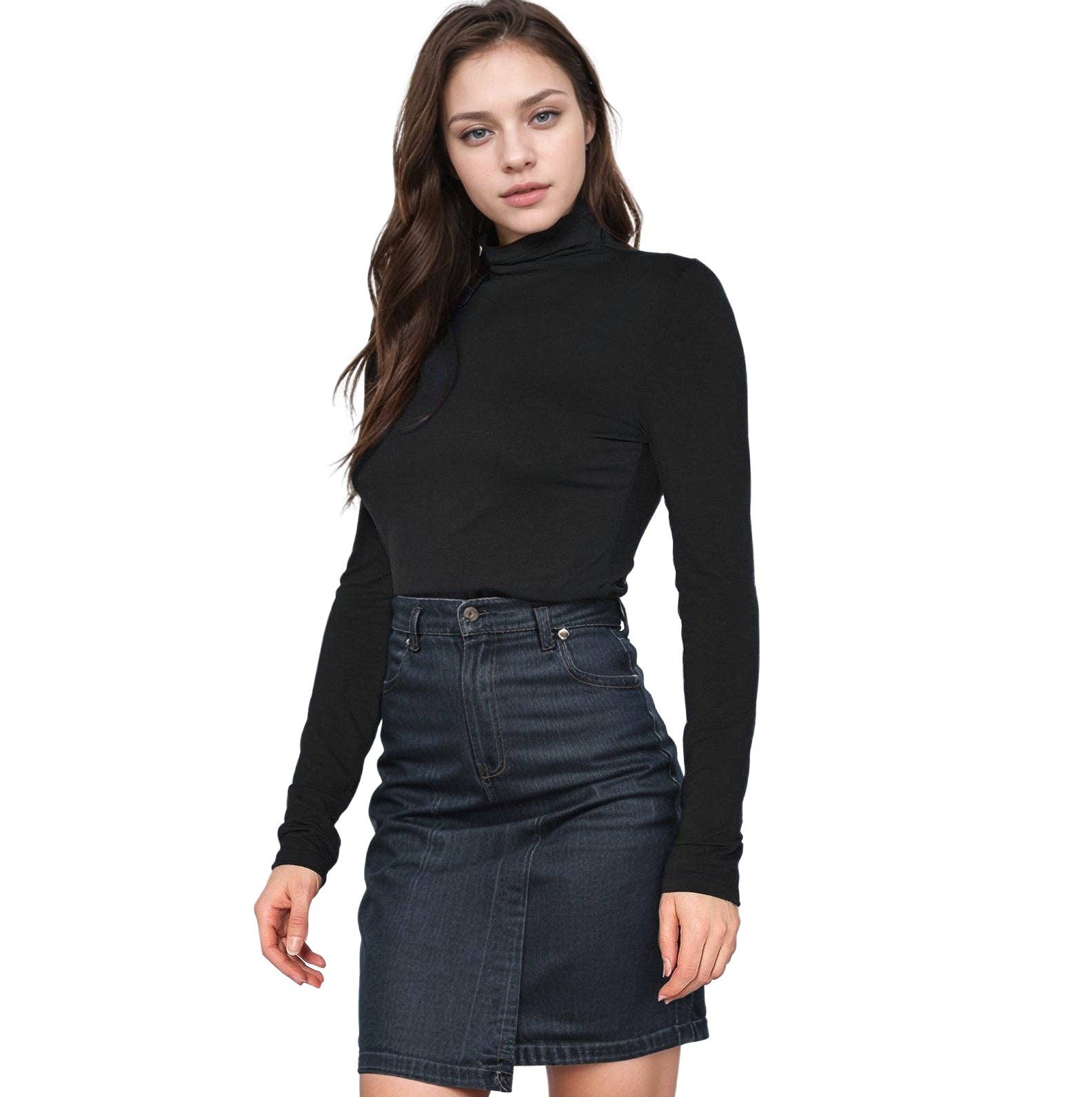 Robin K – wholesale Knit top – Women's – Bellatrix Women's Long Sleeve Turtle Neck Fitted Top11