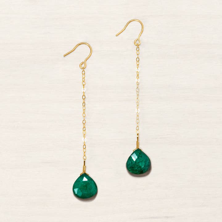 Emerald Drop Earrings for wholesale by Kindness Gems