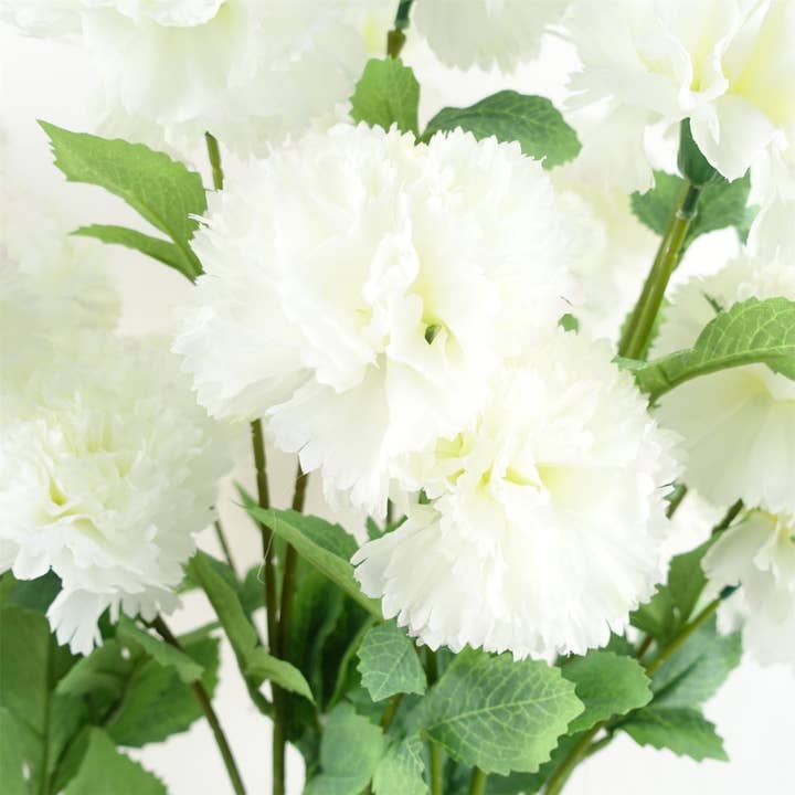 Leaf Design UK LTD - Wholesale Artificial flowers - Pack 6x Artificial Flowers White Carnation Stem2