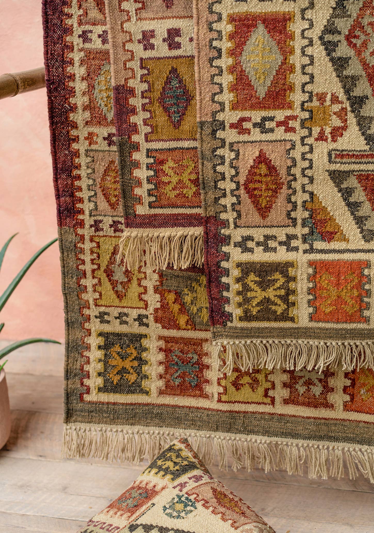 Namaste - Wholesale Lang vloerkleed/vloerloper - Narayan handgeweven kilim loper, groot, 75 x 240 cm3