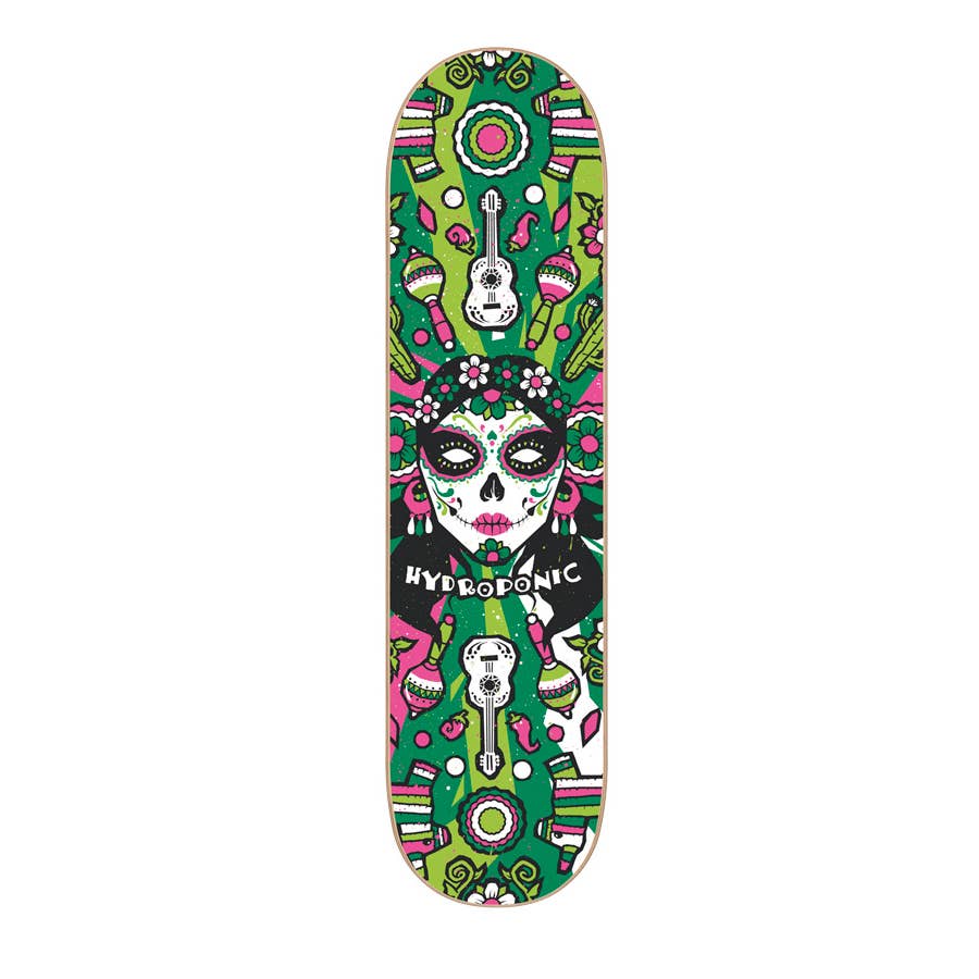 Hydroponic – Großhandel Skateboard – SKATEBOARD-DECK MEXIKANISCHER TOTENSCHÄDEL 2.01
