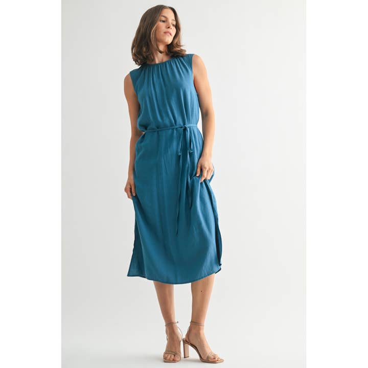 FUN2FUN - Wholesale Dress - Women's - SHIRRING NECK DETAIL SLVLESS DRESS