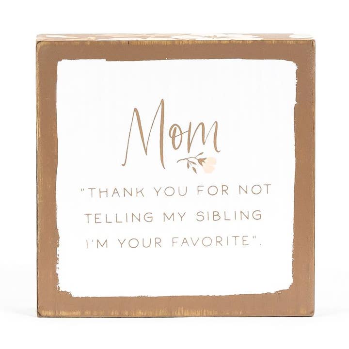 11879 - 5x5 rvs wood block (MOM/APPEAR) Mother's Day Gift for wholesale by Devanie At Home (Formerly Adams & Co.)