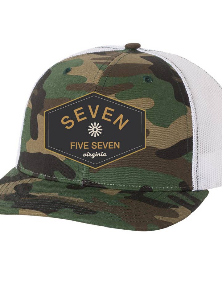 Snapback Trucker Cap / Camo & White / 757 for wholesale by Salt & Sand