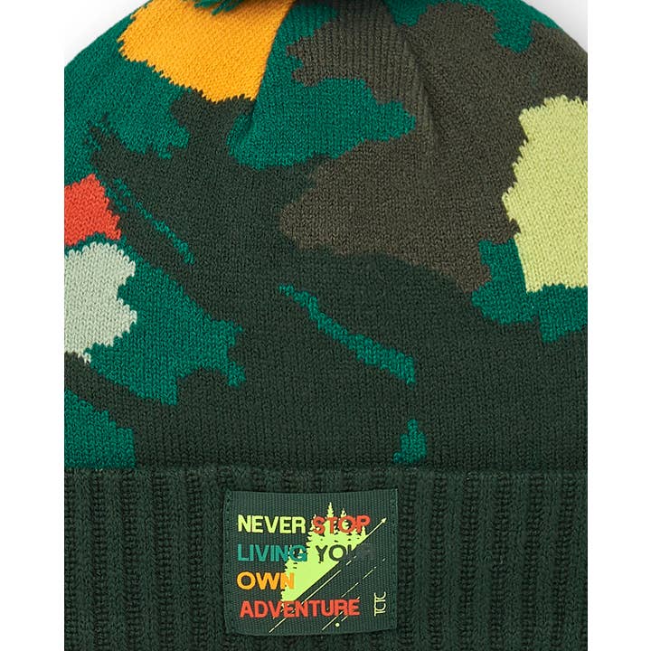 tuc tuc - Venta al por mayor Gorro de lana - Niños - Set de gorro y braga para niño en verde estampado de camu