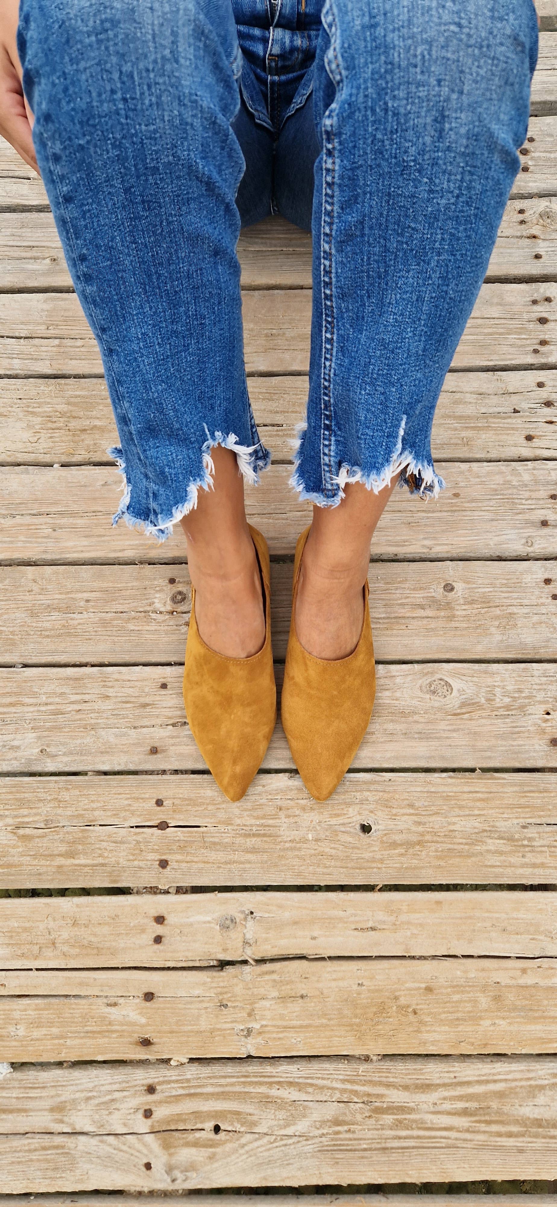 Madammeshushu - Wholesale Mules - Women's - Suede Leather mules for Women, leather loafers, Women1