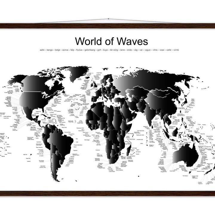 World of Waves Surf Map - Black Fluid-versie voor wholesale door catchinq