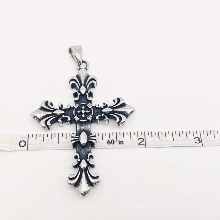 Mio Queena - Wholesale Pendant/Charm Necklace - Stainless Steel Crocore Cross Charm Necklace - MJ/MNP2
