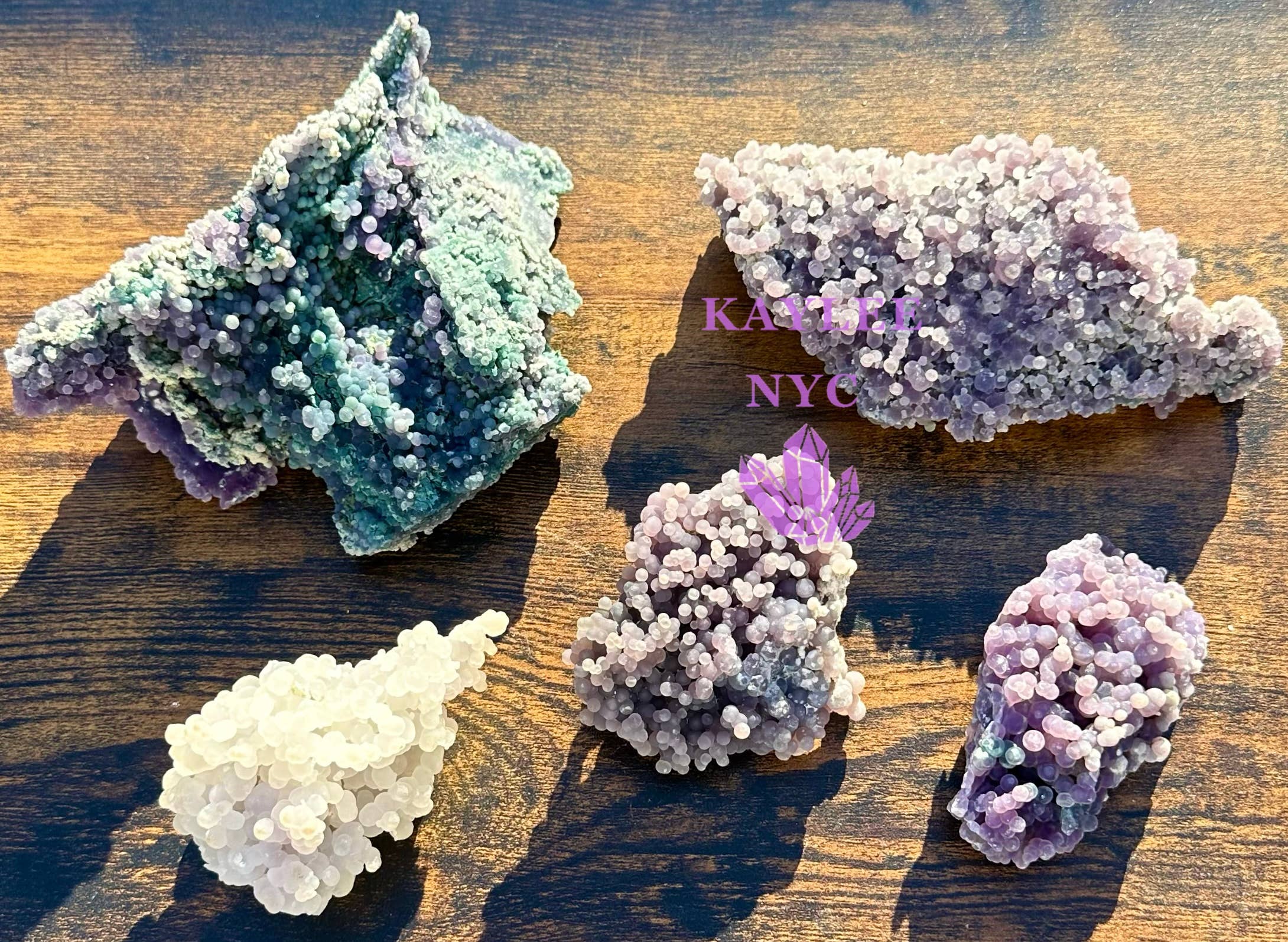 KayleeNYC - Wholesale Spiritual Stone/Crystal - 5-6 pcs Natural Grape Agate Raw Crystal7