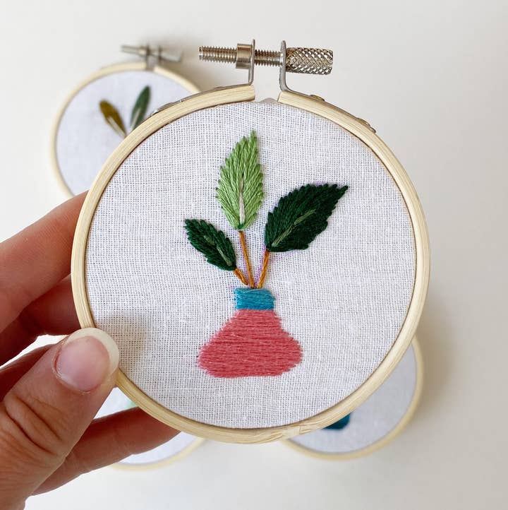 Islay's Terrace - Wholesale Embroidery/Cross Stitch Supplies - Surprise Little Leafy Plant Embroidery - 3" embroidery
