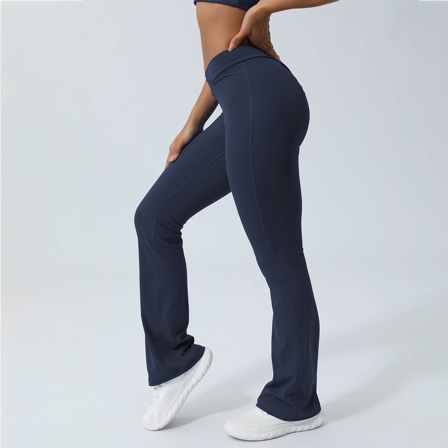 Sodalemon - Vente Pantalon de sport – femme - Legging de yoga pour femme à taille croisée et jambes évasées7