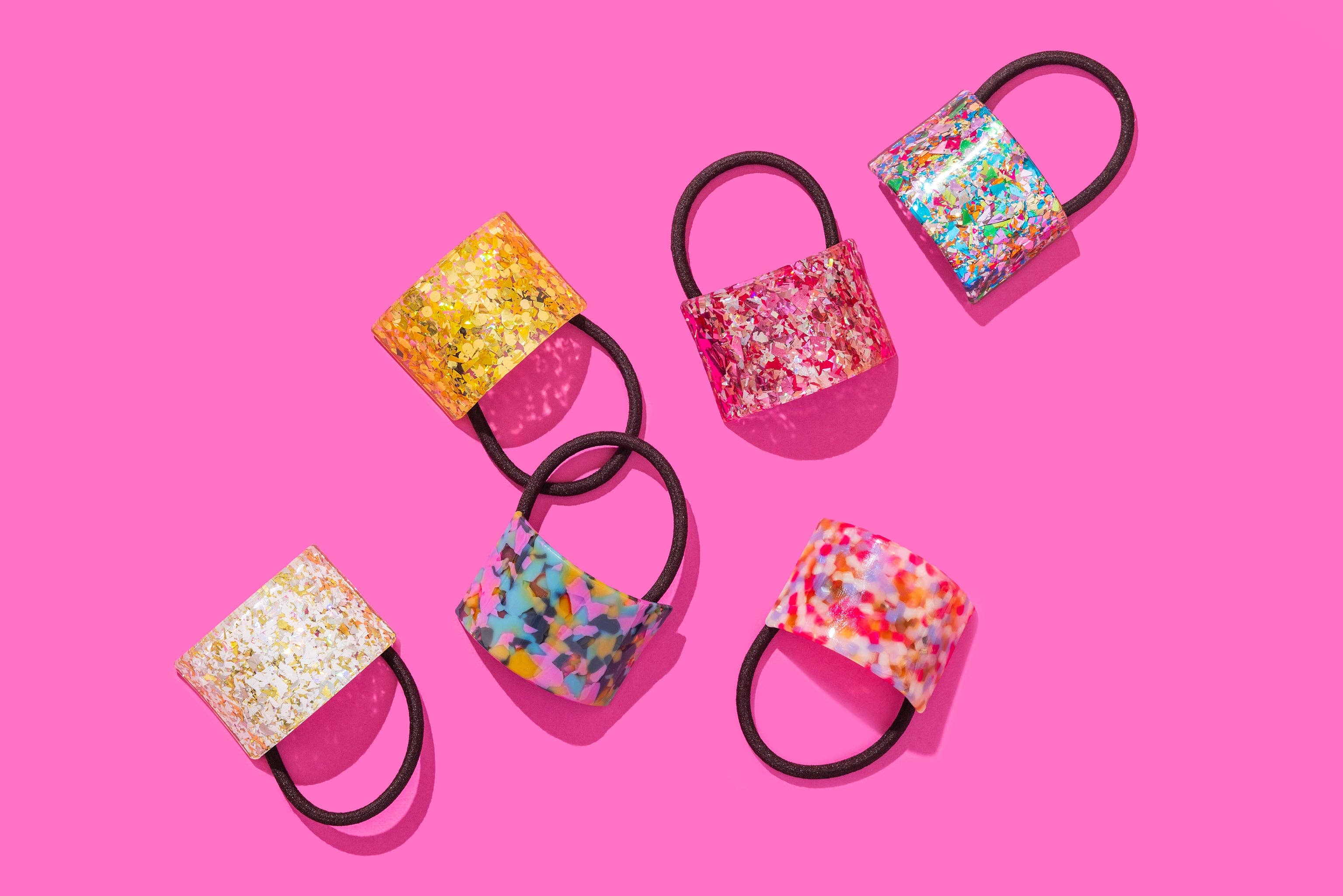 Taylor Elliott Designs - Venta al por mayor Goma para el pelo - Mujer - *EN VENTA* Sujetador de Cola de Caballo con Puño para el Cabello - Confeti Colorido2