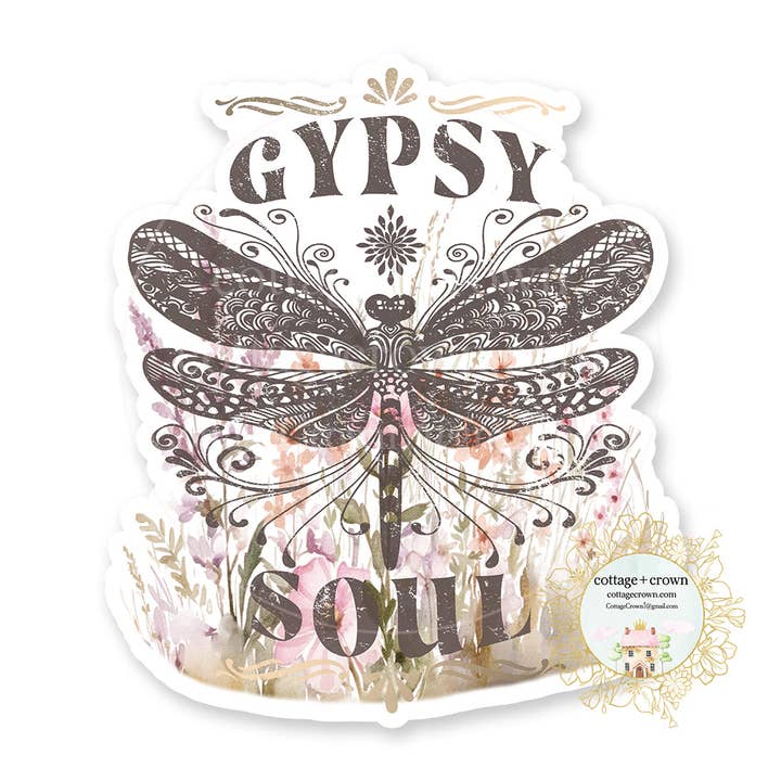 cottage + crown - Wholesale Sticker - Gypsy Soul Boho Dragonfly Vinyl Decal Sticker