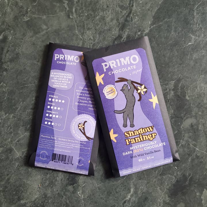 PRIMO BOTANICA CHOCOLATE - Wholesale Chocolate Bar - SHADOW PANTHER (Mysteriously Dark with Wild Vanilla)2