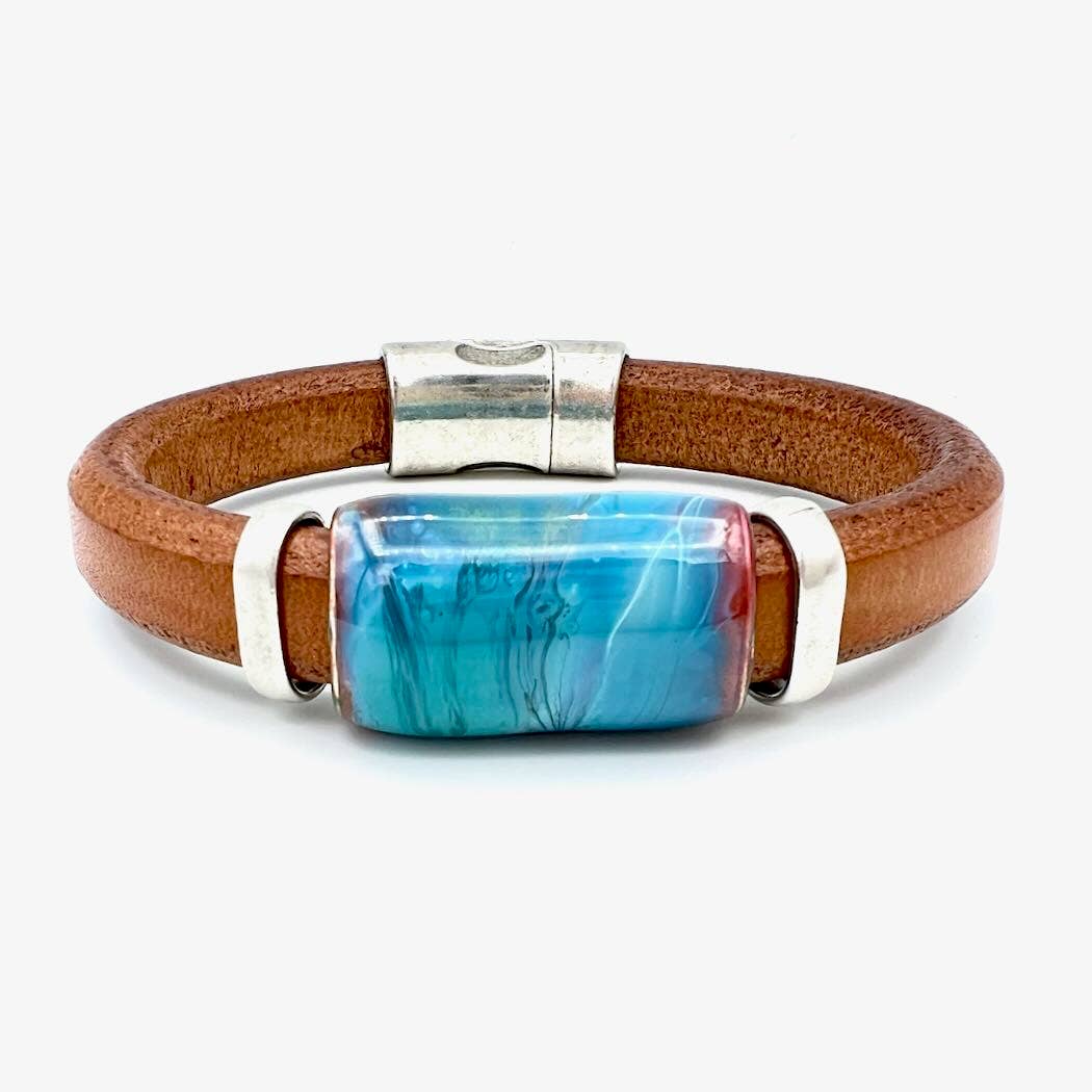 Montana Leather Designs - Wholesale Beaded Bracelet - CM Turquoise Skies Bracelet1