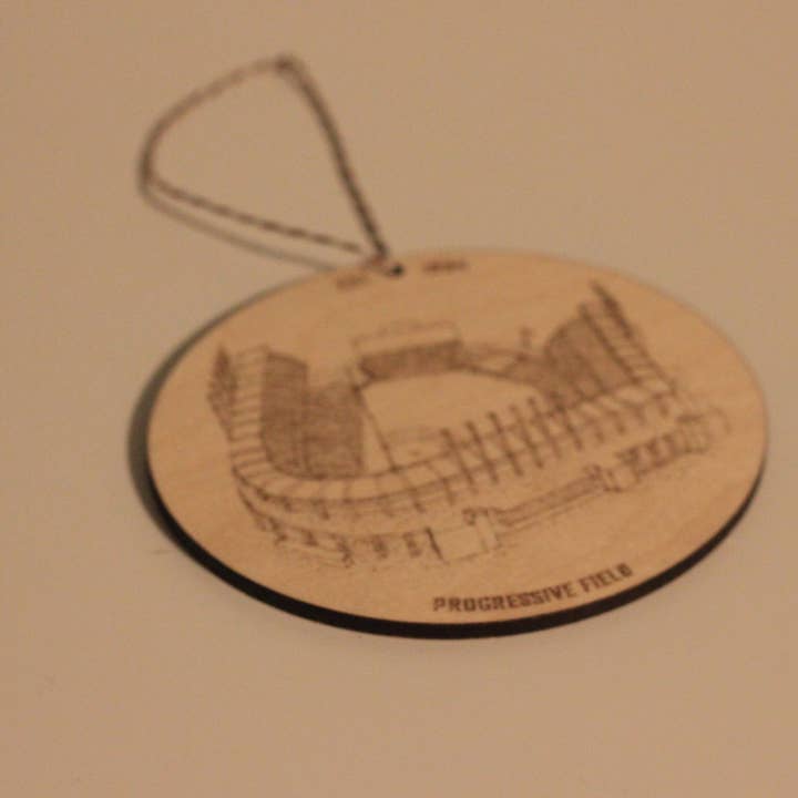 Campo Progressivo - Cleveland Indians - Desenho de Stipple por atacado de Designs By Patterson