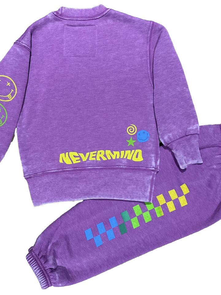 Rowdy Sprout - Wholesale Sweatshirt - Kids - Nirvana Purple Nevermind Crewneck5