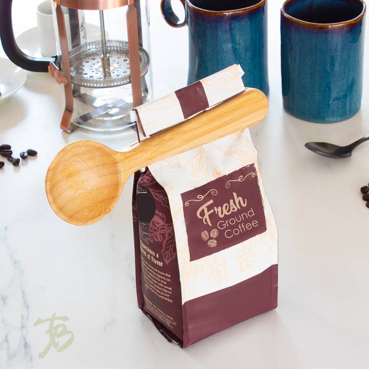 Totally Bamboo - Wholesale Kitchen Spoon - Coffee Scoop with Built-In Bag Clip