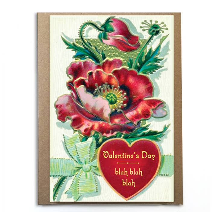 Dia dos Namorados Blah Blah Blah: Cartão de Dia dos Namorados Engraçado e Cínico por atacado de A Zillion Dollars