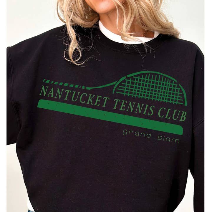 NANTUCKET TENNIS CLUB Oversized sweatshirt med grafik for engroshandel hos A. BLUSH CO